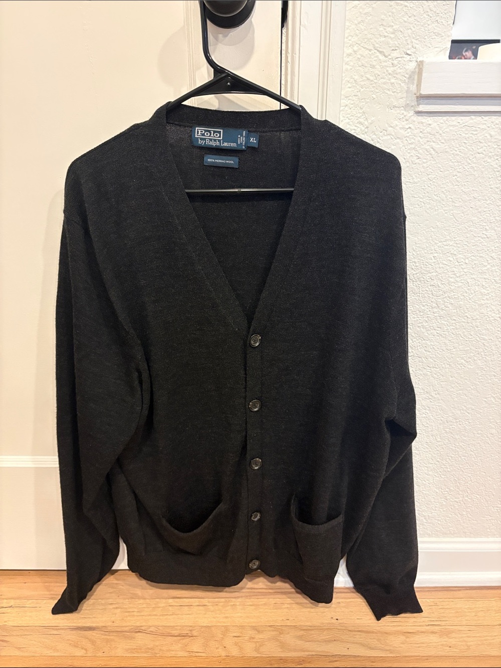 Polo by Ralph Lauren Black Button-Front V-Neck Cardigan